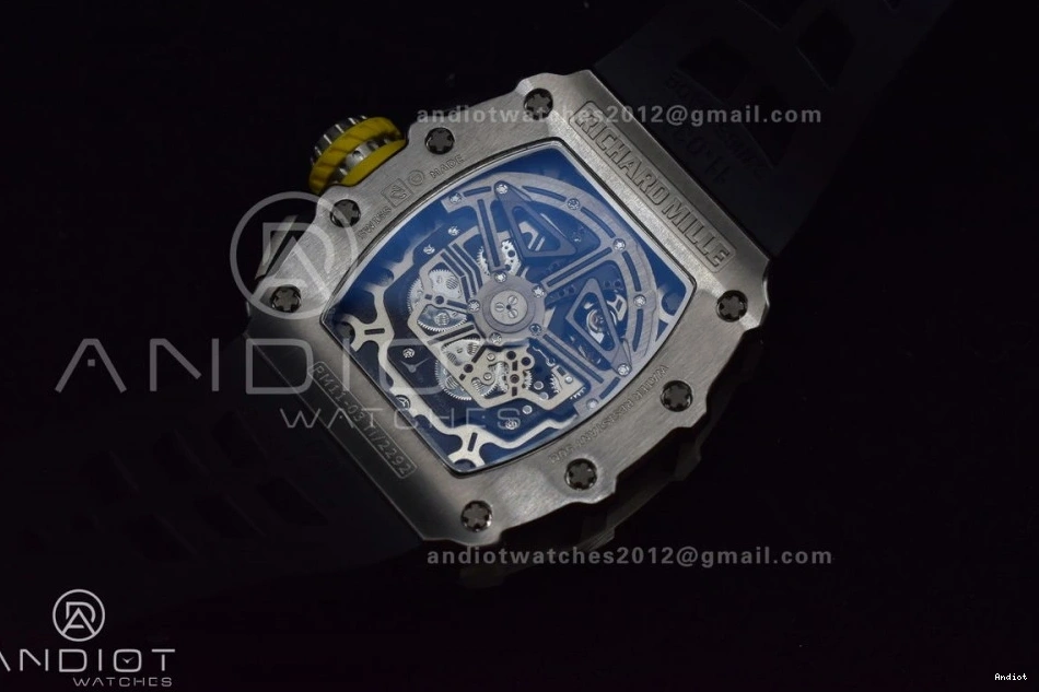 V3 Best KVF Crystal RM011 Black on Edition Chrono Black SS A7750 Dial 1:1 Strap Rubber 0901
